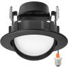 image:imageMaxxima 4 in Rotatable LED Retrofit Downlight Gimbal 900 Lumens 10 Watts 5 CCT 2700K3000K3500K4000K5000K Dimmable Plastic Black Trim