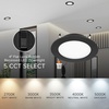 image:imageMaxxima 4 5 CCT Flat Lens Retrofit Recessed LED Downlight 800 Lumens  Slim face E26 Quick Connect Adapter Color Selectable 2700K3000K3500K4000K5000K Dimmable 8 WattsBlack